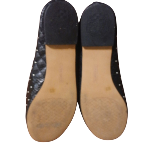 Vince Camuto Black Quilted Studded Flats Loafers Size 8 - Picture 9 of 11